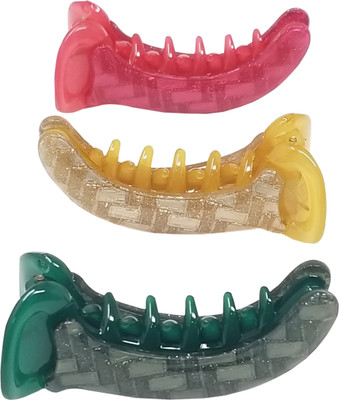 

Evolution XS Dolphin Clips Blocks Print Shiny Fall Shades Pack of 3 Banana Clip(Multicolor)