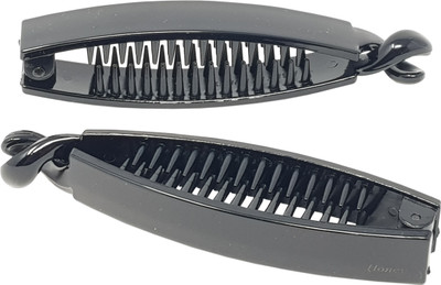 

Evolution Medium Banana Clips Big Comfot Grip 4 inch Glossy Black Pack of 2 Banana Clip(Black)