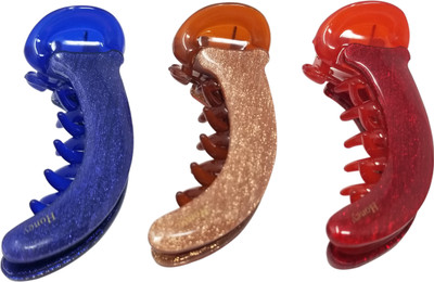 

Evolution XS Dolphin Clips Lining Shiny Autum Shades Pack of 3 Banana Clip(Multicolor)
