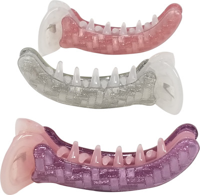 

Evolution Medium Dolphin Clips Block Print Shiny Winter Shades Pack of 3 Banana Clip(Multicolor)
