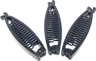 

Evolution Small Banana Clips Mini Comfot Grip 3.1 inch Glossy Black Pack of 3 Banana Clip(Black)