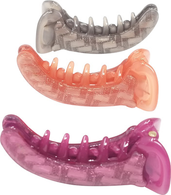 

Evolution XS Dolphin Clips Blocks Print Shiny Spring Shades Pack of 3 Banana Clip(Multicolor)