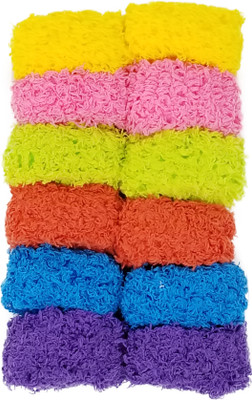 

Evolution Small Thick Rubberbands CottonThread, ExtraSoft Bun,Ponytail Holders 12 colors Pack of 12 Rubber Band(Multicolor)