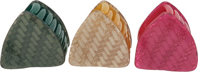 

Evolution Medium Claw Clips Triangle Grip Fall Shades Pack of 3 Hair Claw(Multicolor)
