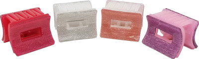 

Evolution Medium Claw Clips Rectangle Grip Glitter Rose Pack of 4 Hair Claw(Multicolor)