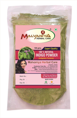 

Malvaniya Herbal Care 100% Natural Indigo Leaves (Indigofera Tinctoria) Powder As Hair Colorant Naturally (100 Grams) Hair Color(Green)