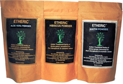 

Etheric Healthy Hair Combo Pack (Aloe Vera + Fenugreek (Maithi) +Hibiscus )(300 g)