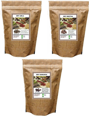 

ORGANIC HERBS DRIED AMLA , REETHA , SHIKAKAI 750 GM(750 g)