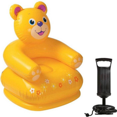 

BE YOU OWN LABEL INFLATABLE TEDDY CHAIR YELLOW COLORED WITH PUMP Inflatable Sofa/ Chair(Yellow)