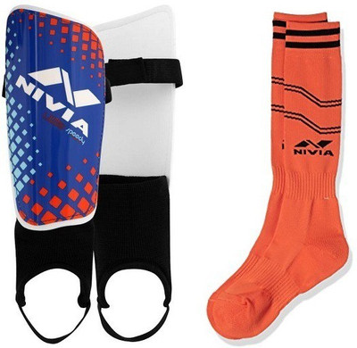 Nivia Combo of two - one Pair of 'Speedy' shin guard and one pair of socks- Football Kit