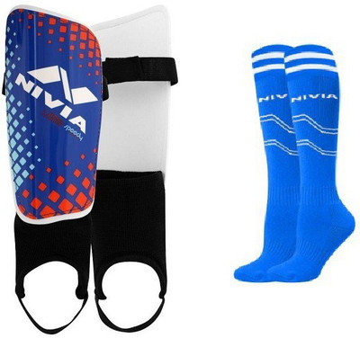 

Nivia Combo of two - one Pair of 'Speedy' shin guard and one pair of football socks (Size- Large)- Football Kit