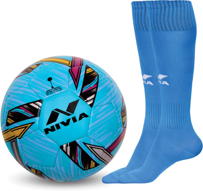 

Nivia REVOLVO FOOTBALL + PLAIN ENCOUNTER STOCKING ( blue) Football Kit