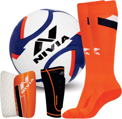 

Nivia DOMINATOR FOOTBALL+ DOMINATOR SHINGUARD(Large) + DOMINATOR STOCKING(orange) Football Kit