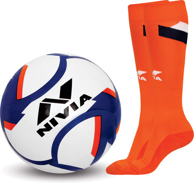 

Nivia DOMINATOR FOOTBALL+ DOMINATOR STOCKING( medium/orange) Football Kit