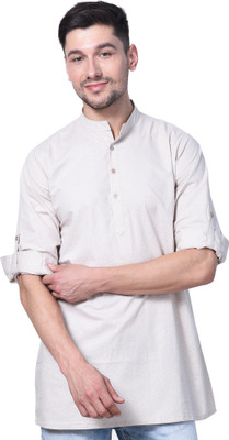 BIS Creations Men Solid Straight Kurta(White)