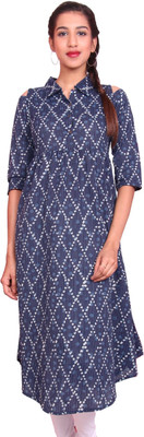 Estyle Women Printed A-line Kurta(Blue)