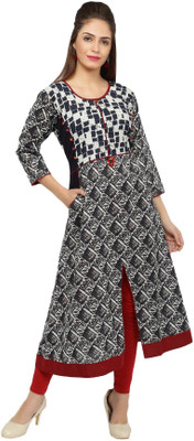 Vedana Women Printed A-line Kurta(Blue)
