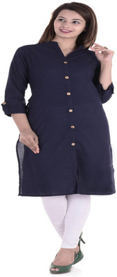 CHINMAYA Women Solid Straight Kurta(Blue) CHINMAYA Women Solid Straight Kurta(Blue)