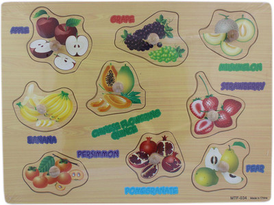

Tootpado Wooden Fruit Puzzle Picture Board With Peg Knobs - (1TNG87)(Multicolor)