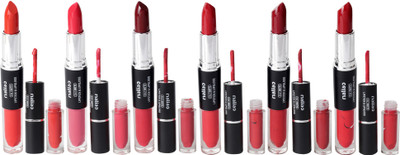 

Malio The best & durable Matte lipstick & lipgloss ( 2 in 1 form cream and liquid) full coverage waterproof set of 6 ( multicolor)(Multicolor, 7.5 g)