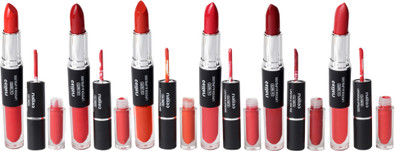 

Malio The best Matte lipstick & lipgloss ( 2 in 1 form cream and liquid ) full coverage waterproof set of 6 ( multicolor)(Multicolor, 7.5 g)