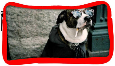

Snoogg Eco Friendly Canvas Dog Funny Animal Designer Student Pen Pencil Case Coin Purse Pouch Cosmetic Makeup Bag (RED) Pouch(Multicolor)