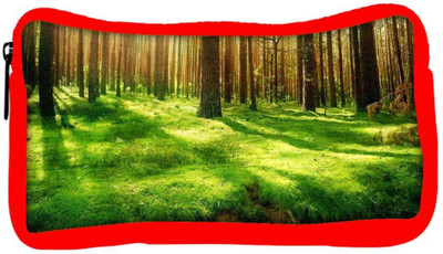 

Snoogg Eco Friendly Canvas Garden Forest Designer Student Pen Pencil Case Coin Purse Pouch Cosmetic Makeup Bag (RED) Pouch(Multicolor)