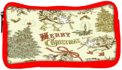 

Snoogg Eco Friendly Canvas Merry Christmas Cream Designer Student Pen Pencil Case Coin Purse Pouch Cosmetic Makeup Bag (RED) Pouch(Multicolor)