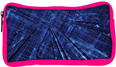 

Snoogg Eco Friendly Canvas Blue Grid Abstract Designer Student Pen Pencil Case Coin Purse Pouch Cosmetic Makeup Bag (PINK) Pouch(Multicolor)