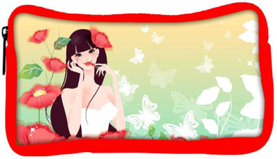 

Snoogg Eco Friendly Canvas Cute Girl Designer Student Pen Pencil Case Coin Purse Pouch Cosmetic Makeup Bag (RED) Pouch(Multicolor)