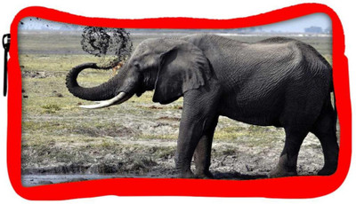 

Snoogg Eco Friendly Canvas Elephant Walking Designer Student Pen Pencil Case Coin Purse Pouch Cosmetic Makeup Bag (RED) Pouch(Multicolor)