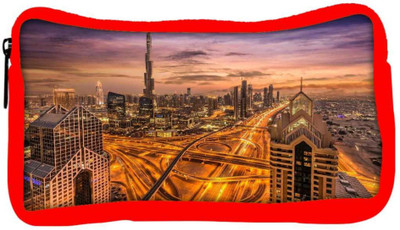 

Snoogg Eco Friendly Canvas Dubai Famous Road Designer Student Pen Pencil Case Coin Purse Pouch Cosmetic Makeup Bag (RED) Pouch(Multicolor)