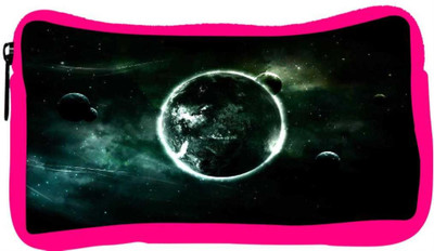 

Snoogg Eco Friendly Canvas Abstract Planets Designer Student Pen Pencil Case Coin Purse Pouch Cosmetic Makeup Bag (PINK) Pouch(Multicolor)