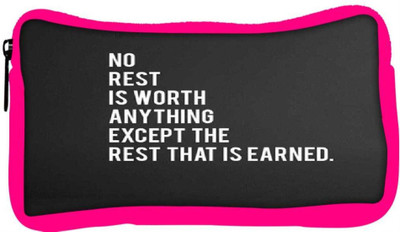 

Snoogg Eco Friendly Canvas Rest That Is Earned Student Pen Pencil Case Coin Purse Pouch Cosmetic Makeup Bag (PINK) Pouch(Multicolor)