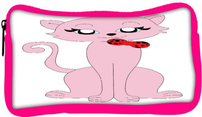 

Snoogg Eco Friendly Canvas Cat Student Pen Pencil Case Coin Purse Pouch Cosmetic Makeup Bag (PINK) Pouch(Multicolor)
