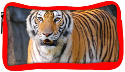 

Snoogg Eco Friendly Canvas Tiger Roar Designer Student Pen Pencil Case Coin Purse Pouch Cosmetic Makeup Bag (RED) Pouch(Multicolor)