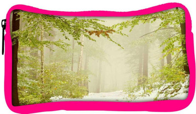 

Snoogg Eco Friendly Canvas Snowfall In Forest Designer Student Pen Pencil Case Coin Purse Pouch Cosmetic Makeup Bag (PINK) Pouch(Multicolor)