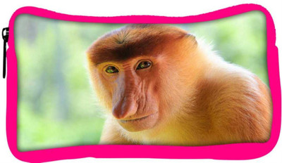 

Snoogg Eco Friendly Canvas Big Nose Monkey Designer Student Pen Pencil Case Coin Purse Pouch Cosmetic Makeup Bag (PINK) Pouch(Multicolor)