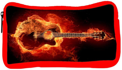 

Snoogg Eco Friendly Canvas Guitar On Fire Designer Student Pen Pencil Case Coin Purse Pouch Cosmetic Makeup Bag (RED) Pouch(Multicolor)