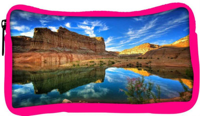 

Snoogg Eco Friendly Canvas River Side Mountain Designer Student Pen Pencil Case Coin Purse Pouch Cosmetic Makeup Bag (PINK) Pouch(Multicolor)
