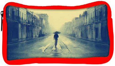 

Snoogg Eco Friendly Canvas Walking Through The Rainy City Designer Student Pen Pencil Case Coin Purse Pouch Cosmetic Makeup Bag (RED) Pouch(Multicolor)
