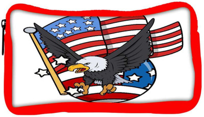 

Snoogg Eco Friendly Canvas Eagle And Us Flag Celebration Patriotic Design Student Pen Pencil Case Coin Purse Pouch Cosmetic Makeup Bag (RED) Pouch(Multicolor)