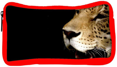 

Snoogg Eco Friendly Canvas Leopard Crying Designer Student Pen Pencil Case Coin Purse Pouch Cosmetic Makeup Bag (RED) Pouch(Multicolor)