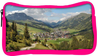 

Snoogg Eco Friendly Canvas Houses And Trees Designer Student Pen Pencil Case Coin Purse Pouch Cosmetic Makeup Bag (PINK) Pouch(Multicolor)