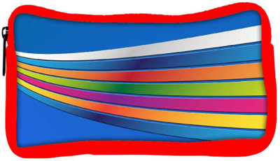 

Snoogg Eco Friendly Canvas Blue Background Strips Designer Student Pen Pencil Case Coin Purse Pouch Cosmetic Makeup Bag (RED) Pouch(Multicolor)