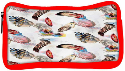 

Snoogg Eco Friendly Canvas Colorful Feather Designer Student Pen Pencil Case Coin Purse Pouch Cosmetic Makeup Bag (RED) Pouch(Multicolor)