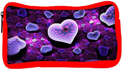 

Snoogg Eco Friendly Canvas Amazing Hearts Designer Student Pen Pencil Case Coin Purse Pouch Cosmetic Makeup Bag (RED) Pouch(Multicolor)