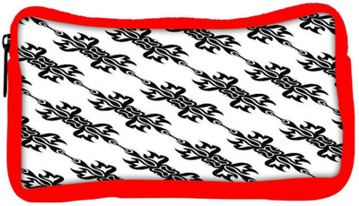 

Snoogg Eco Friendly Canvas Black Pattern White Designer Student Pen Pencil Case Coin Purse Pouch Cosmetic Makeup Bag (RED) Pouch(Multicolor)