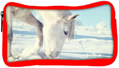 

Snoogg Eco Friendly Canvas White Snow Horse Designer Student Pen Pencil Case Coin Purse Pouch Cosmetic Makeup Bag (RED) Pouch(Multicolor)