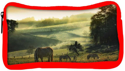 

Snoogg Eco Friendly Canvas Loving Horse Designer Student Pen Pencil Case Coin Purse Pouch Cosmetic Makeup Bag (RED) Pouch(Multicolor)